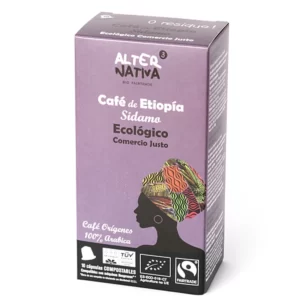 Cápsulas nespresso compostables ecológicas de café 100% origen Etiopia de Alternativa 3